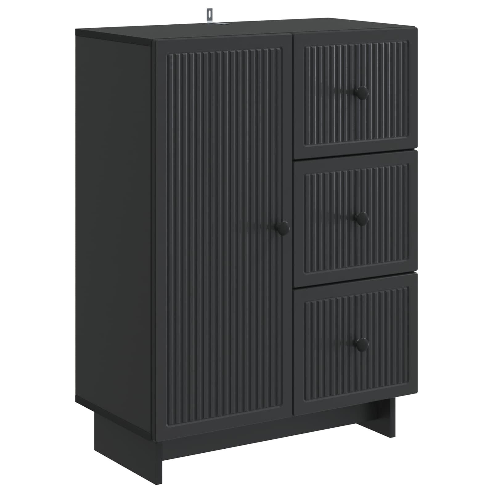 vidaXL Sideboard Sideboard Schwarz 66 x 34,5 x 90 cm Holzwerkstoff (1 St)