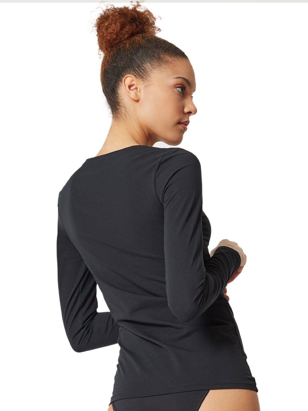 Skiny Unterhemd Damen Shirt langarm Cotton Essentials (Stück, 1-St) -