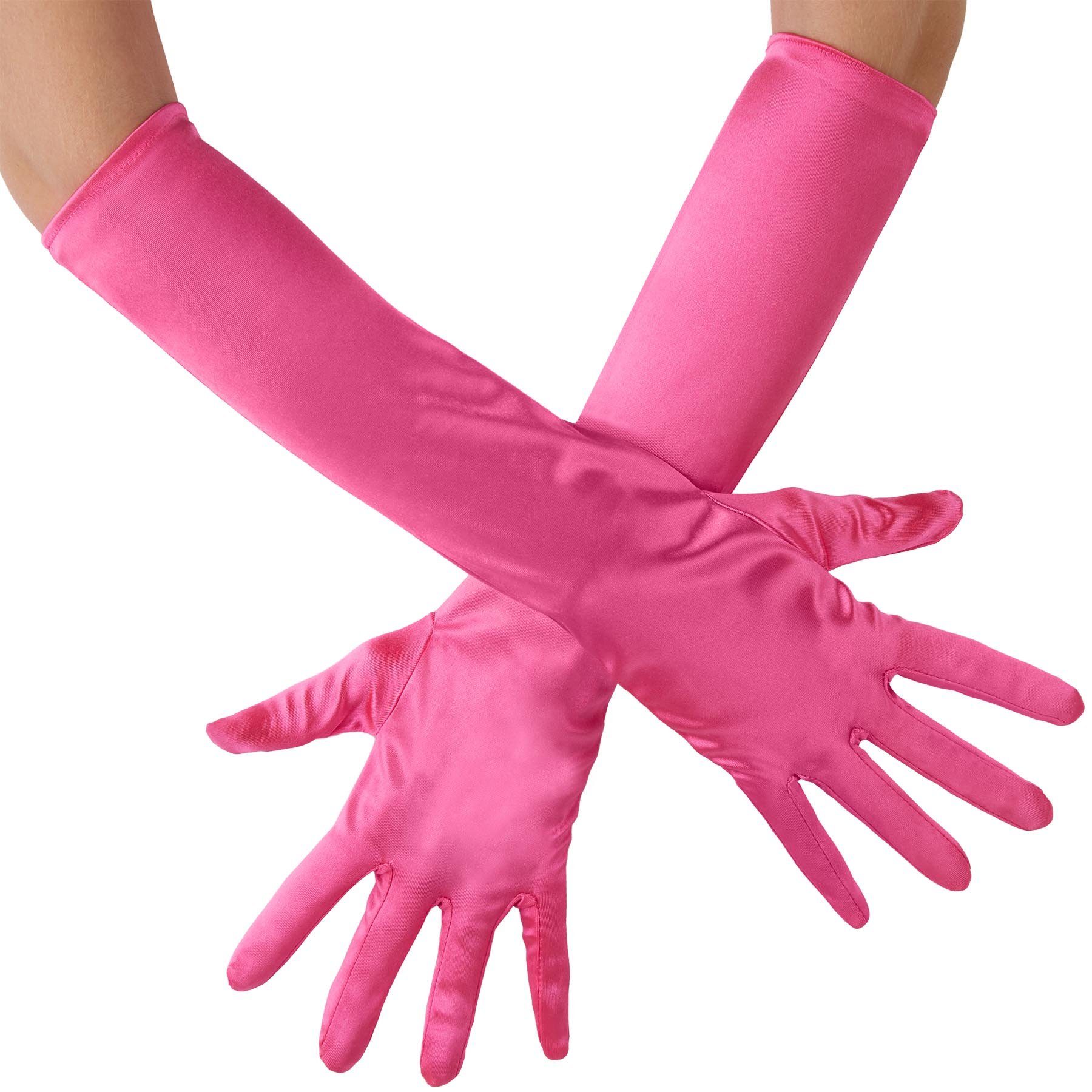 dressforfun Kostüm Lange Satin-Handschuhe, Edle Satin-Handschuhe in Einheitsgröße