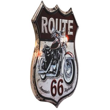 Moritz Metallschild Route 66 Straßenschild Motorrad, Blechschild 40 x 50 cm Retro Vintage Wand Schild Küche