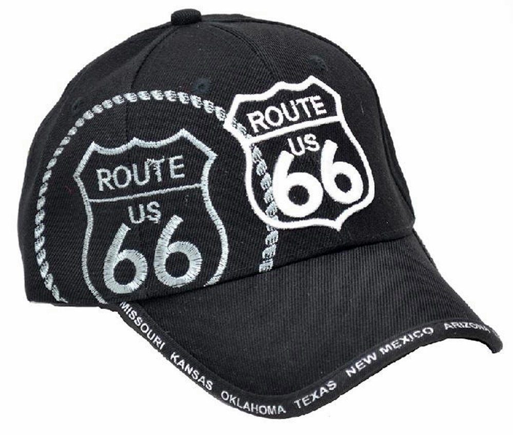 Westernlifestyle Baseball Cap Mütze mit Schild bestickt Route 66 schwarz günstig online kaufen
