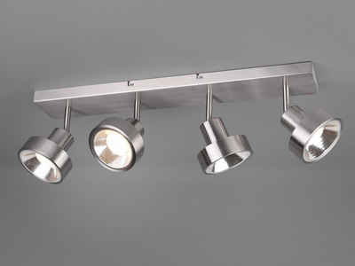 meineWunschleuchte LED Deckenstrahler, LED wechselbar, Warmweiß, Designklassiker Lichtspots Kücheninsel Treppenhaus Silber, Breite 60cm