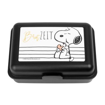 United Labels® Lunchbox The Peanuts Brotdose mit Trennwand Snoopy - Brotzeit Schwarz, Kunststoff (PP)