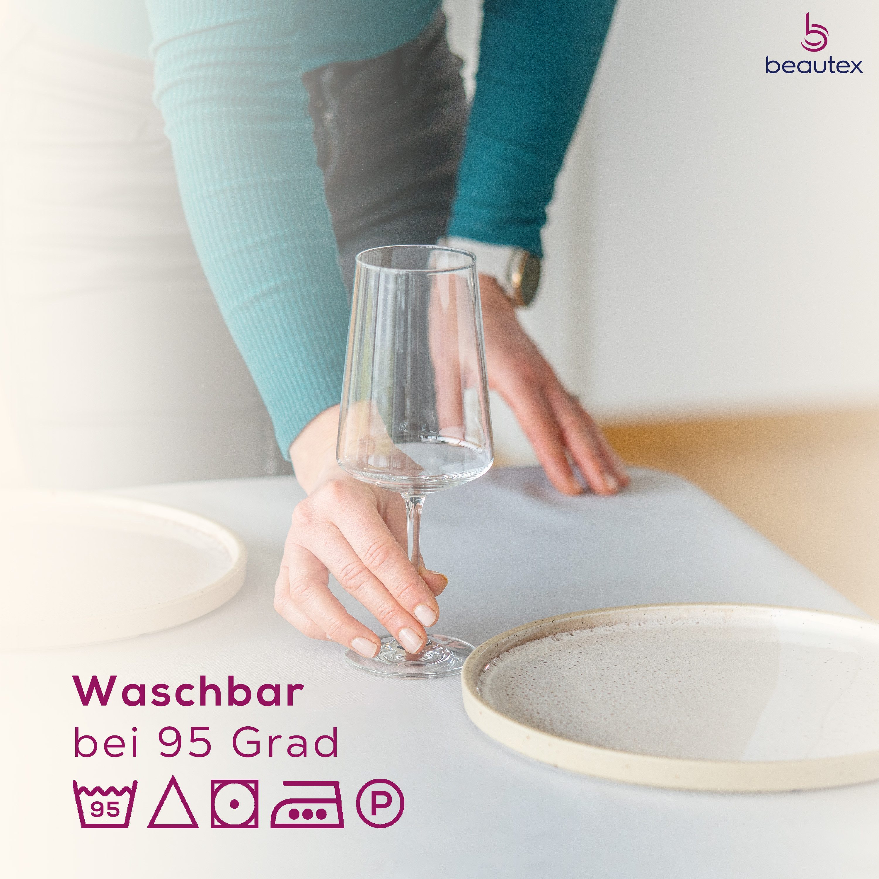 Beautex Tischdecke Damast Tischdecke, 100% mercerisierte Vollzwirn Baumwolle (1-tlg)