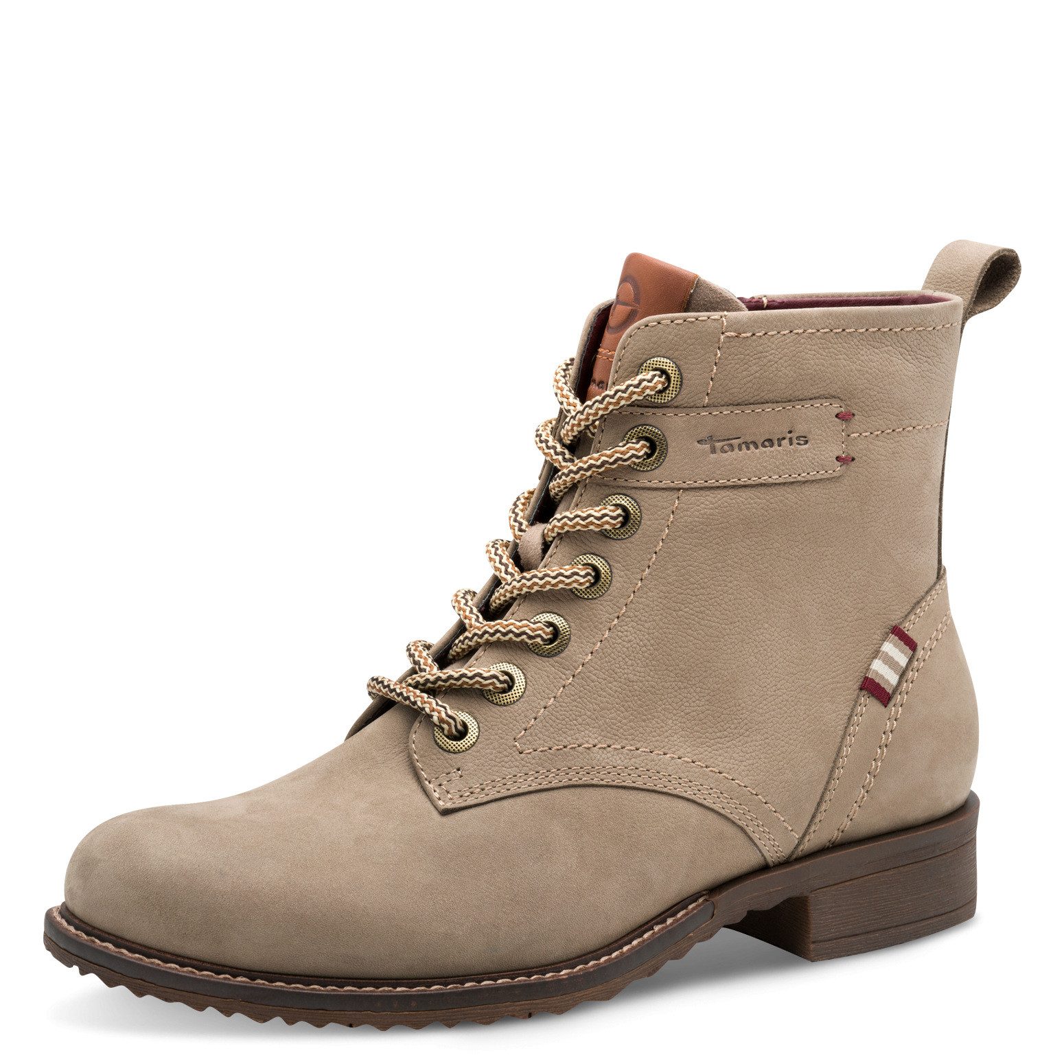 Tamaris Schnürboots, Blockabsatz, Schnürstiefelette, Kontrastnaht an günstig online kaufen