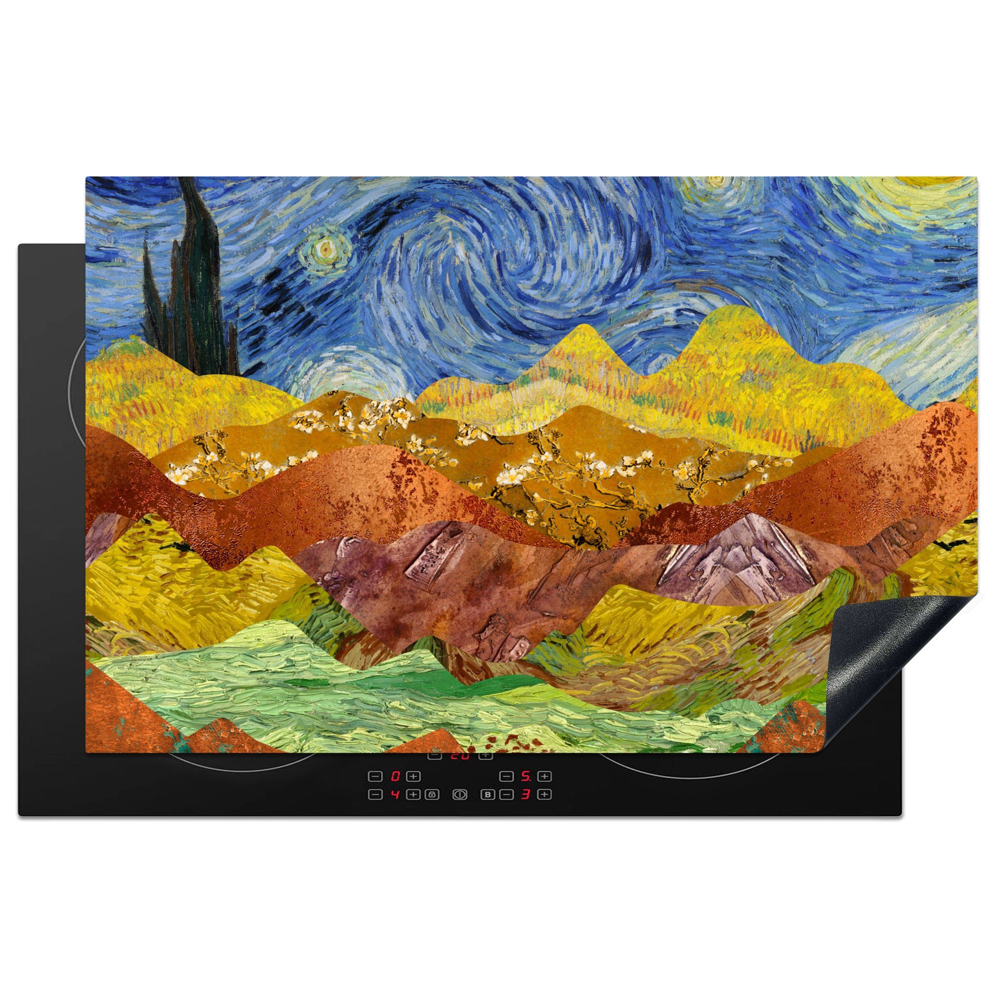 MuchoWow Herdblende-/Abdeckplatte Van Gogh - Alte Meister - Malerei, Vinyl, (1 tlg), 81x52 cm, Induktionskochfeld Schutz für die küche, Ceranfeldabdeckung