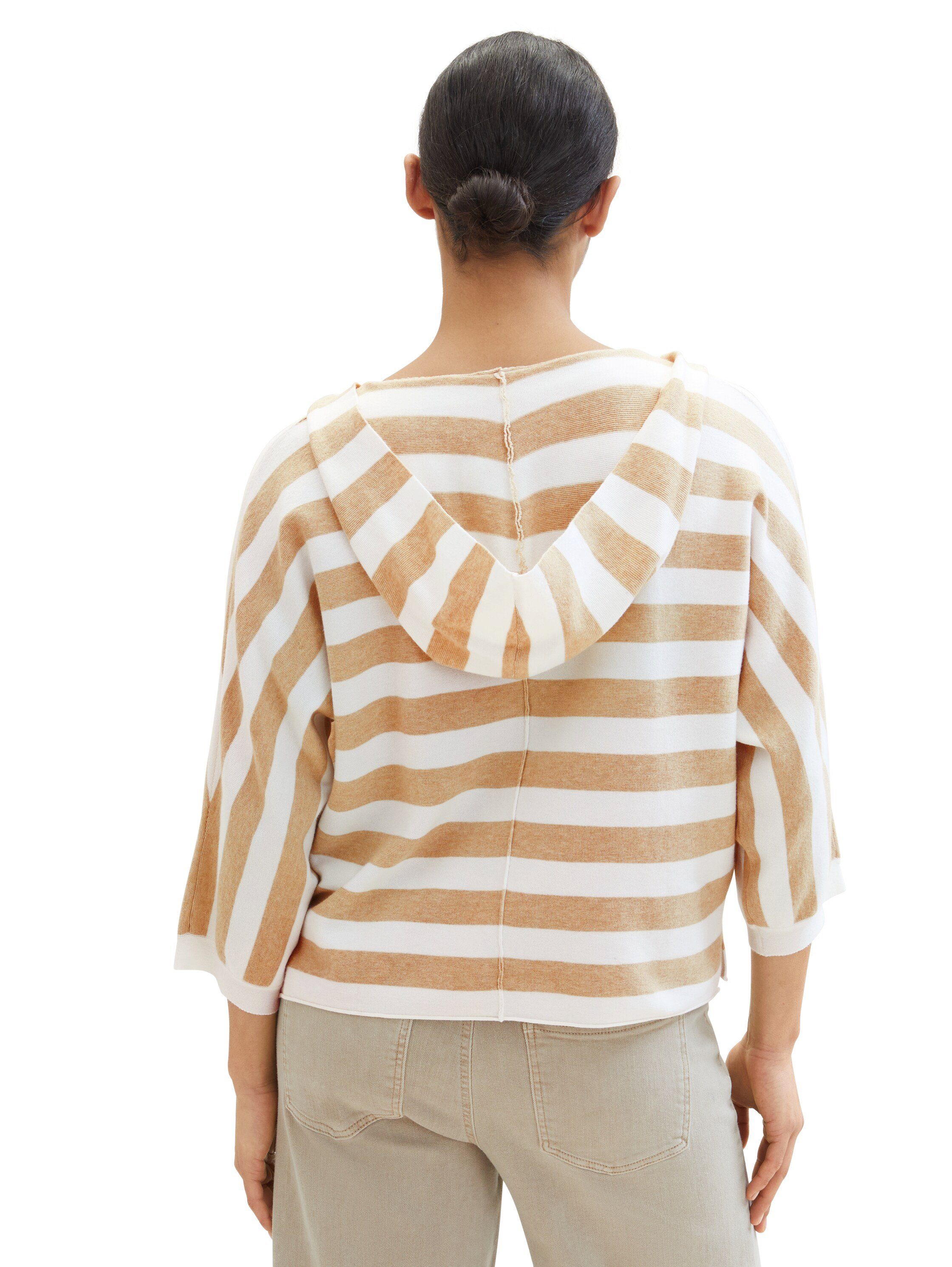 TOM TAILOR Kapuzenpullover mit weitem V-Ausschnitt