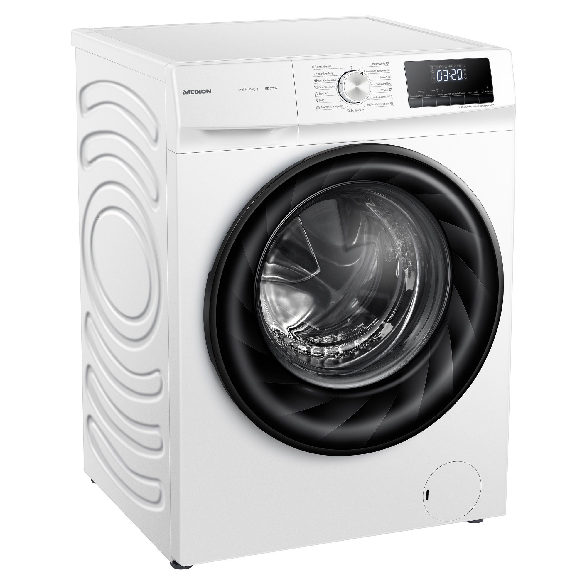 Wäschenachlegen, Waschmaschine Medion® 1400 kg, 15 MD Waschprogramme 10 U/min, 37512, Timerfunktion,