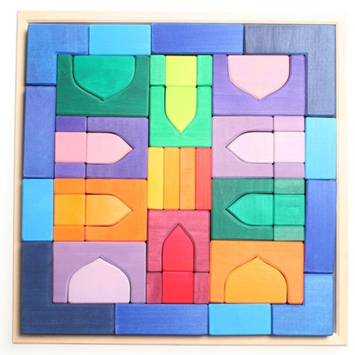 GRIMM´S Spiel und Holz Design Holzspielzeug Baukasten 1001 Nacht 54 Bauklötze Spielbausteine