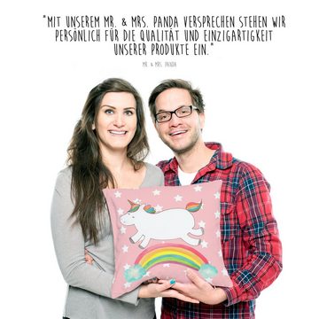 Mr. & Mrs. Panda Dekokissen Einhorn Regenbogen - Rot Pastell - Geschenk, Kopfkissen, Dekokissen