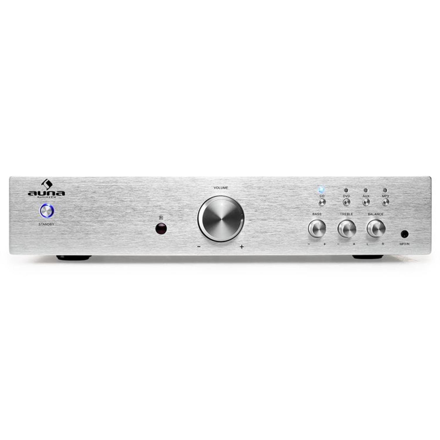 und drei Stereo-Cinch-Audio-Eingänge AV2-CD508 (Anzahl Audioverstärker Kanäle: 125 Auna Line-Ausgang, Silber ein W)