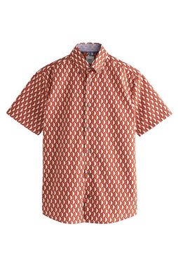 Next Kurzarmhemd Regular Fit Hemd mit kurzen Ärmeln und Besatz (1-tlg)
