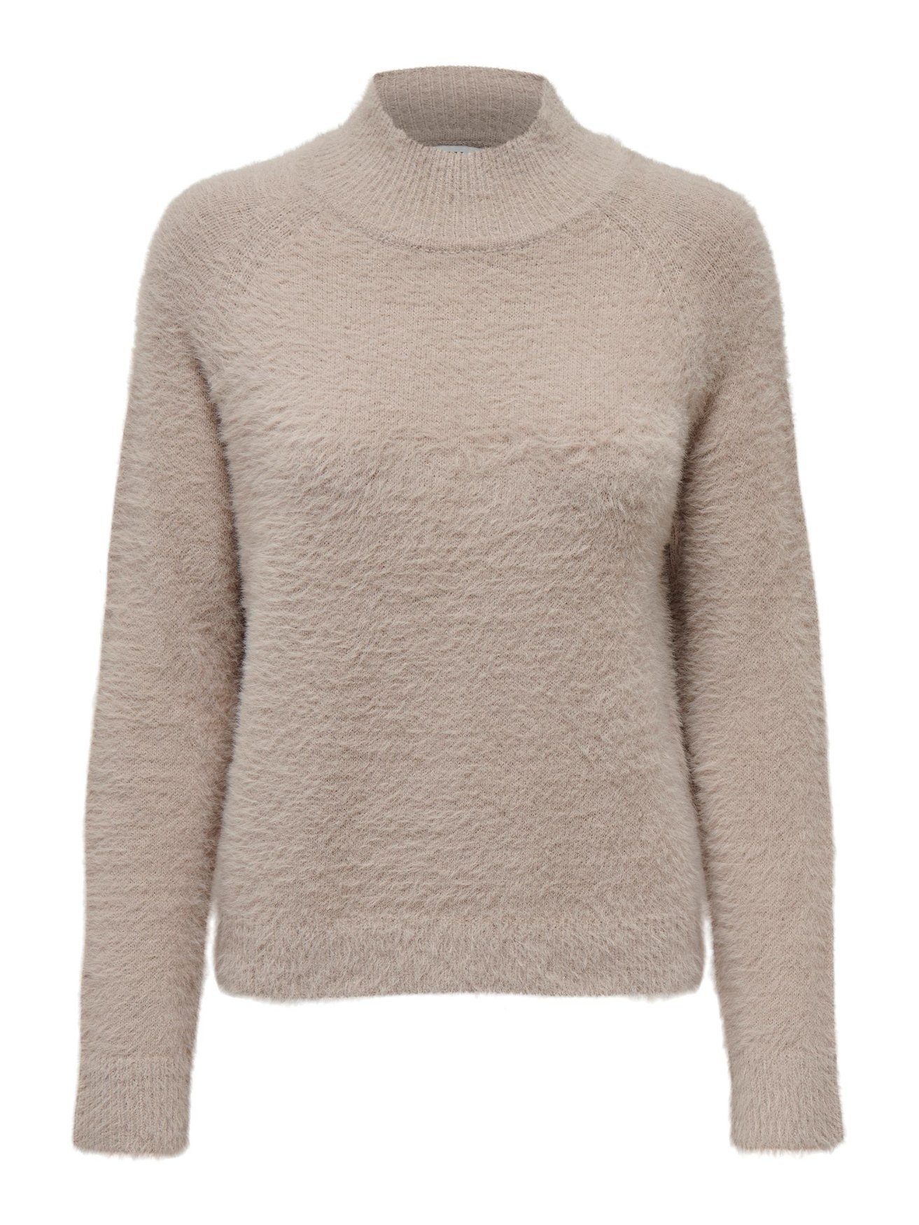 JACQUELINE de YONG Strickpullover Pullover Flauschiger Stehkragen Sweater Gestrickt JDYJOLA 6193 in Beige