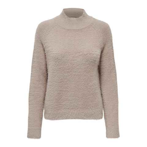 JACQUELINE de YONG Strickpullover Pullover Flauschiger Stehkragen Sweater Gestrickt JDYJOLA 6193 in Beige