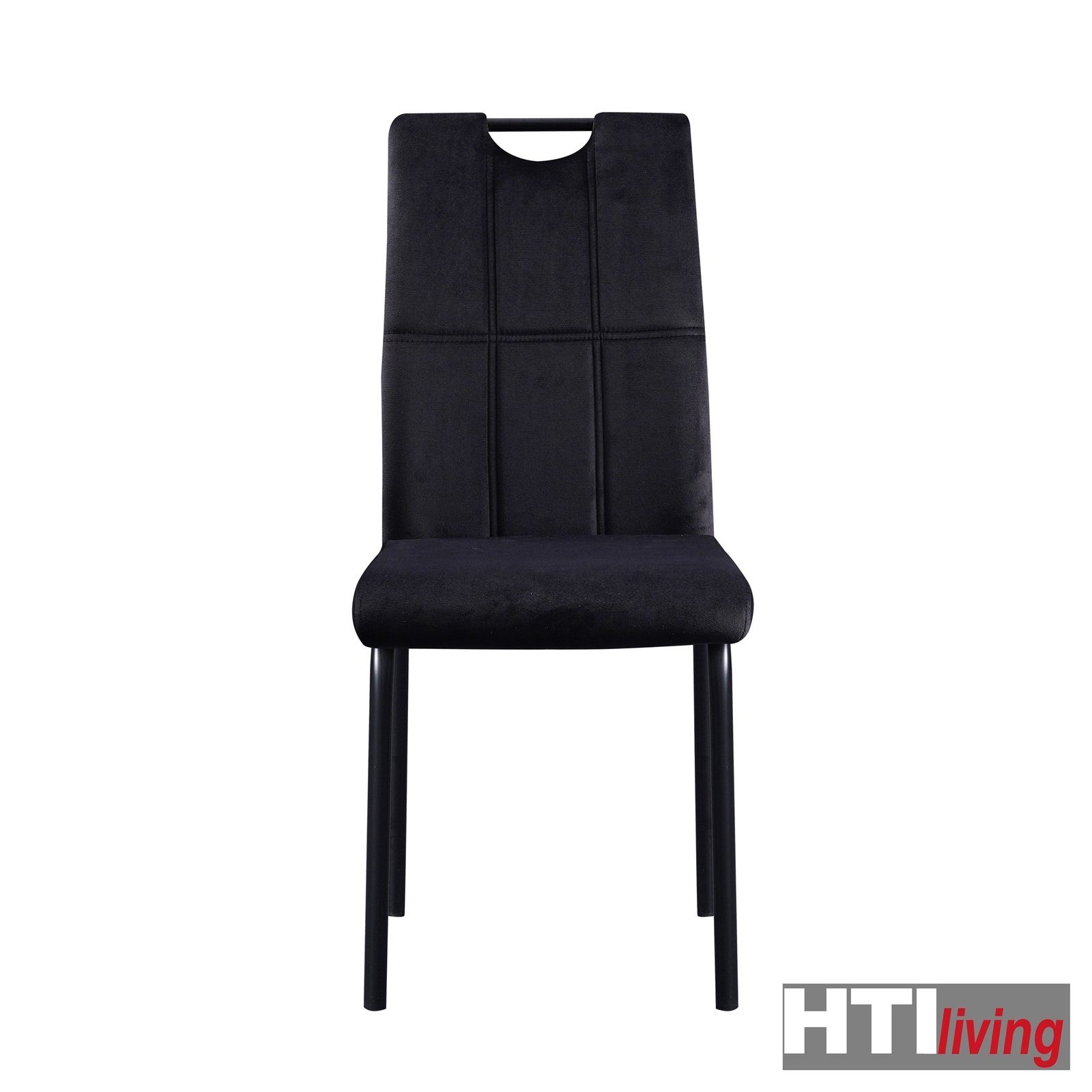 Schwarz (Set, St), Denton Velvet Esszimmerstuhl 4 4er-Set HTI-Living Stuhl Samt Esszimmerstuhl