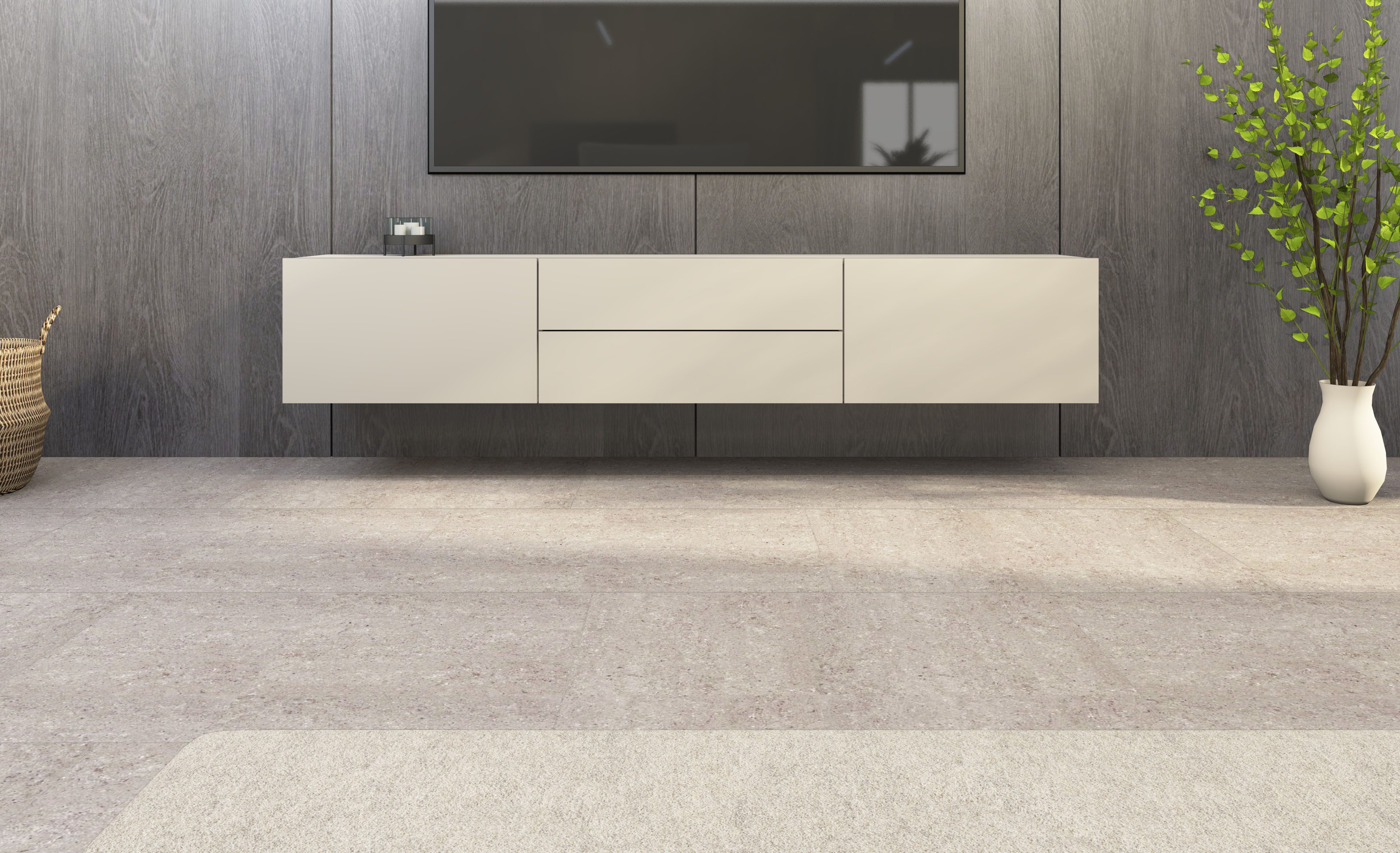 borchardt Möbel Lowboard Sophia, TV-Schrank Breite 200 cm, Breite 200 cm mit 2 Klappen und 2 Schubkästen, stehend und hängend
