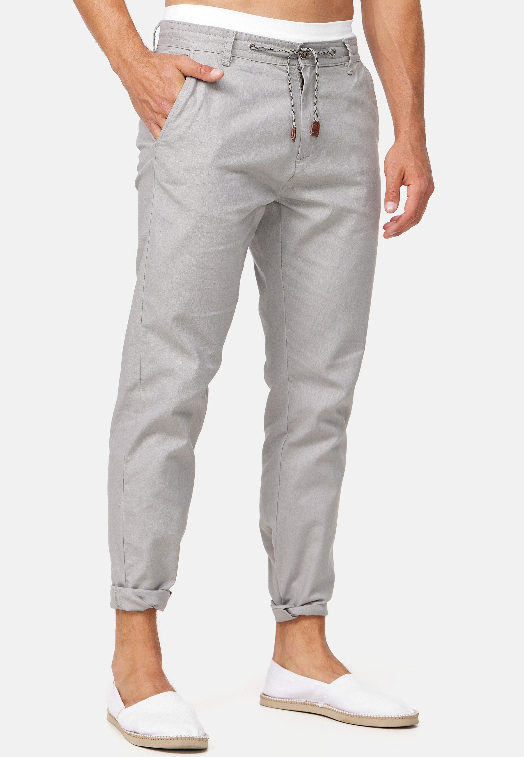 Veneto Leinenhose Grey Lt Indicode