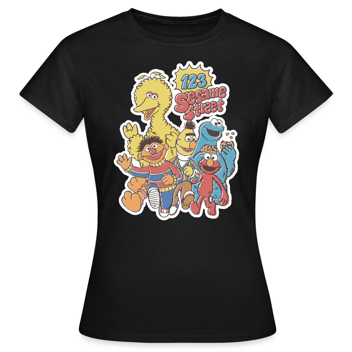 Spreadshirt T-Shirt Sesamstraße 123 Sesame Street Charaktere Frauen T-Shirt (1-tlg)