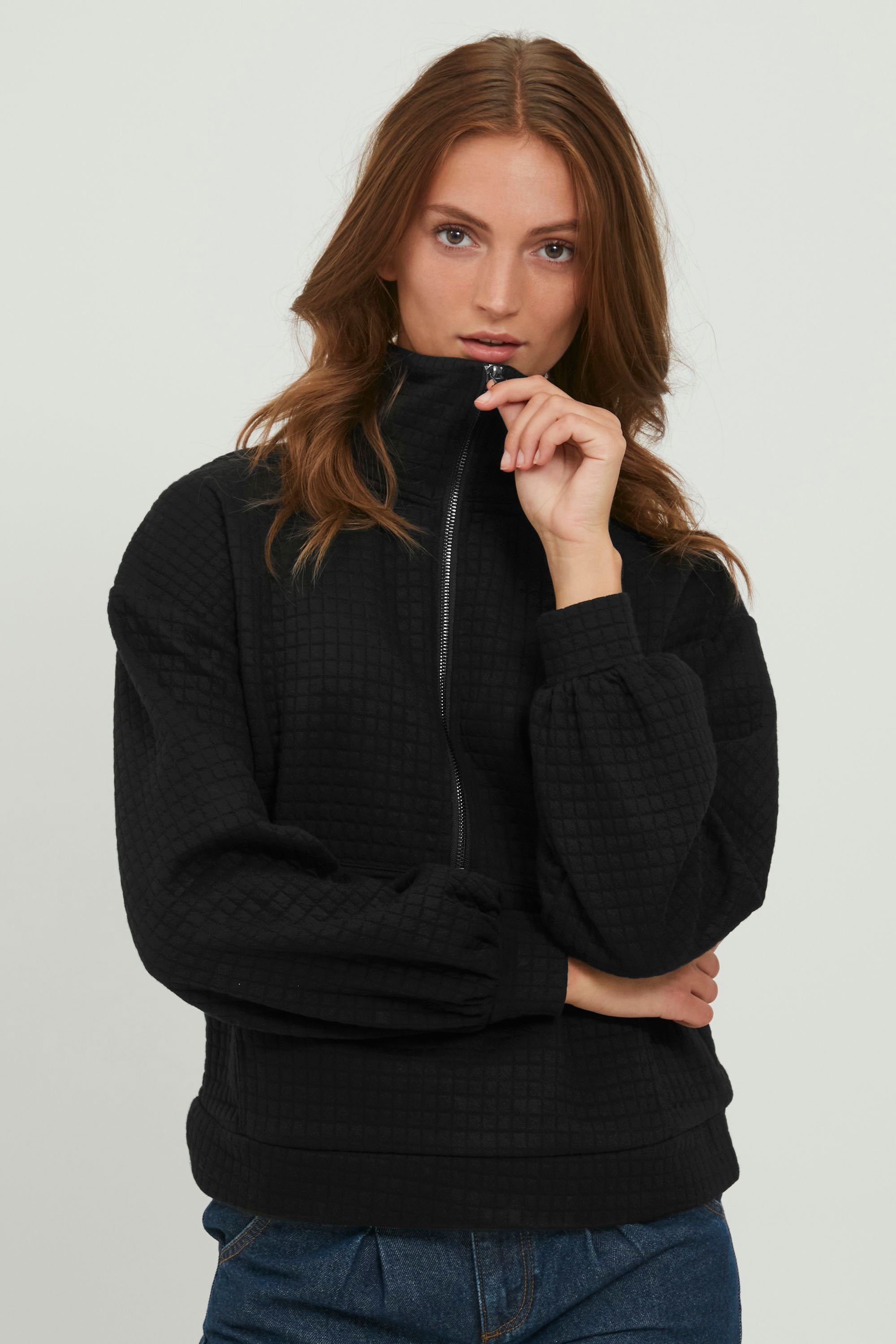 b.young Sweater BYULISA - 20810527 Moderner Sweater mit Strukturmuster Black (200451) | Troyer