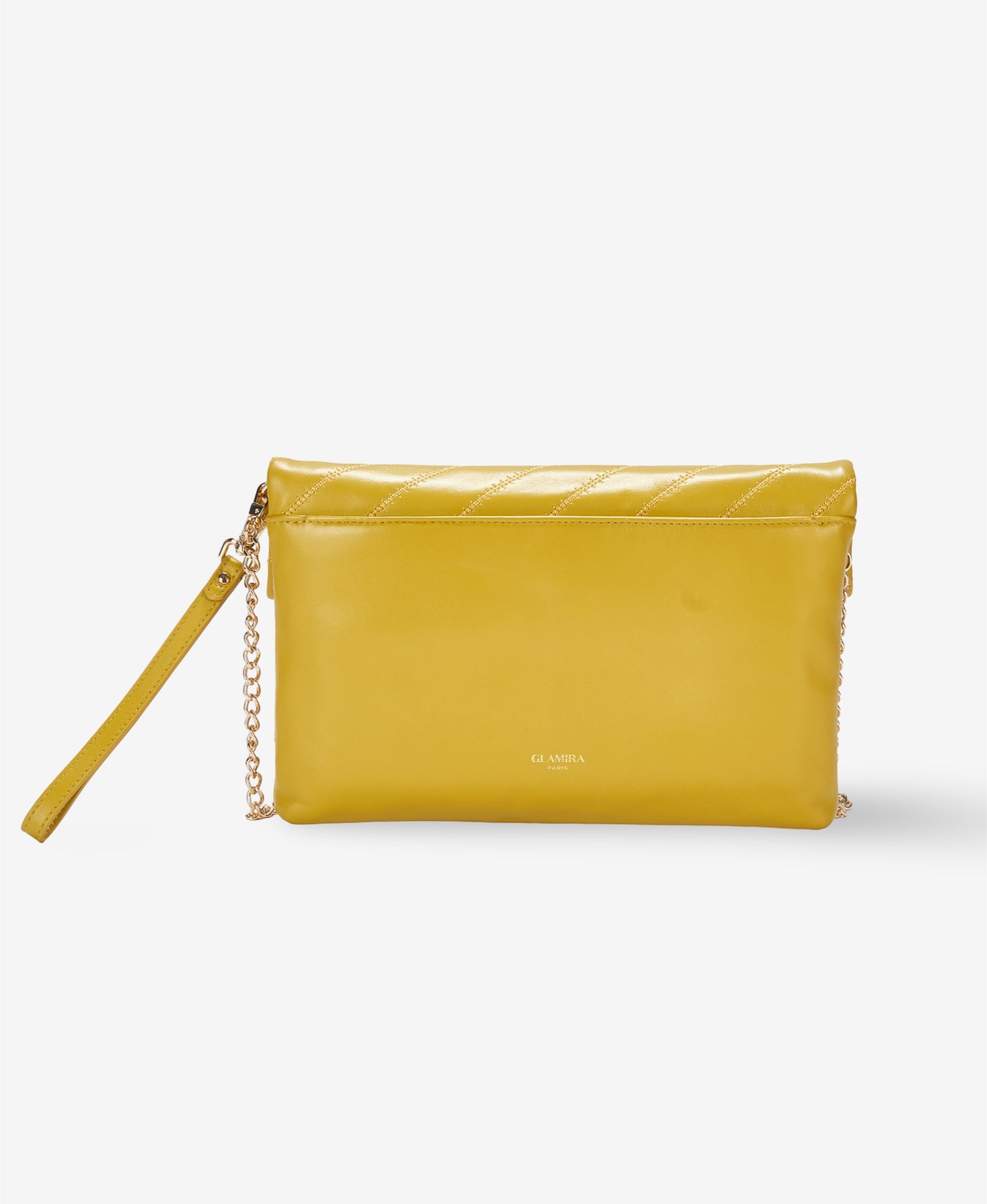 GLAMIRA Clutch Lisbon Light Gelbe Clutch (1-tlg), echt Leder