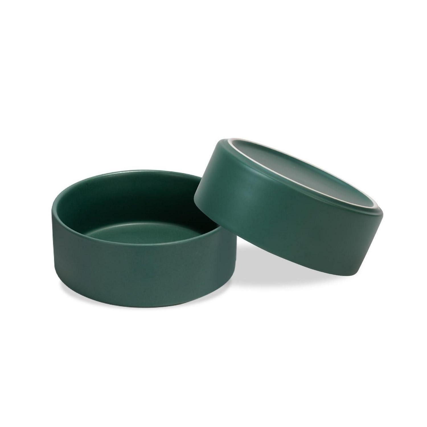 LuxusKollektion Futternapf Hundenapf Keramik 2er-Set Grün 850ml