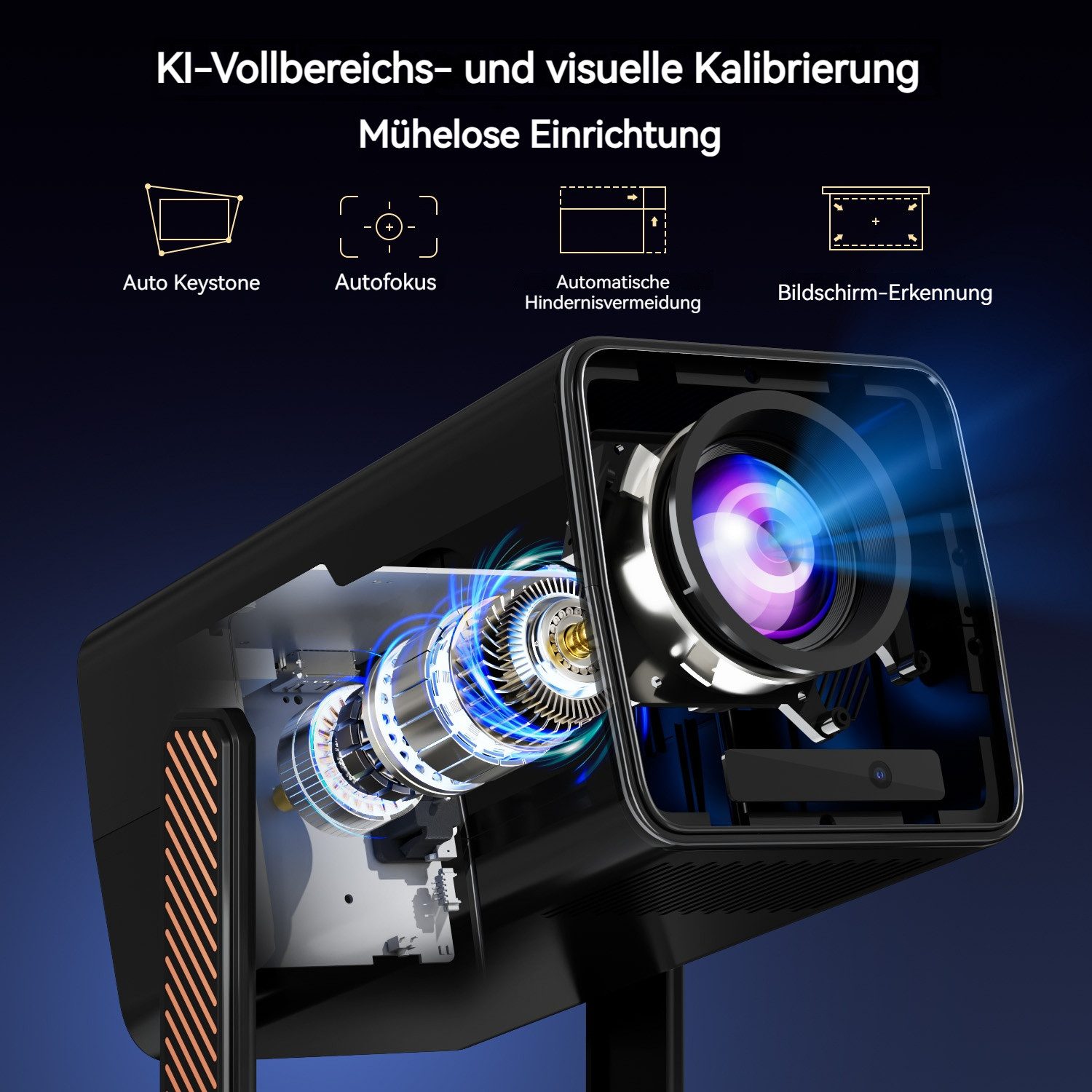 XNANO HM103 Projektor, Android 13, Full HD 1080P, 230 ANSI, WiFi, BT5.2 Mini-Beamer (230 lm, 1000:1, 1920 x 1080 px, Autofokus, Weltmeisterschaft jederzeit und überall anschauen)