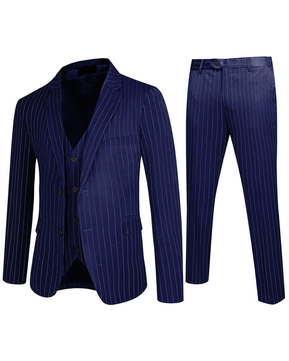 Allthemen Anzug Herren gestreift Hochzeitsanzug Slim Fit Business Костюмы