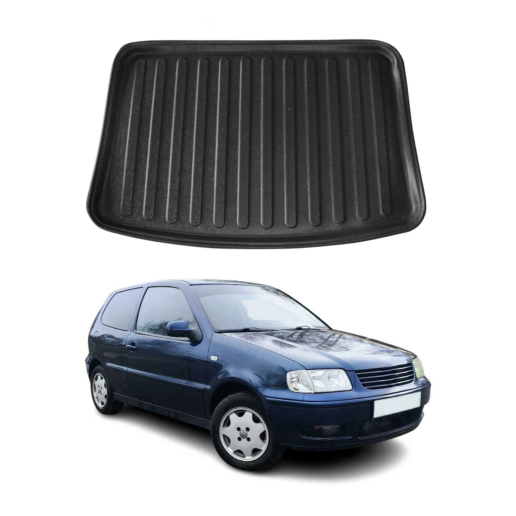 Kofferraummatte Kofferraumwanne für VW Polo 1997-2002 Schrägheck Gummi TPE Schwarz