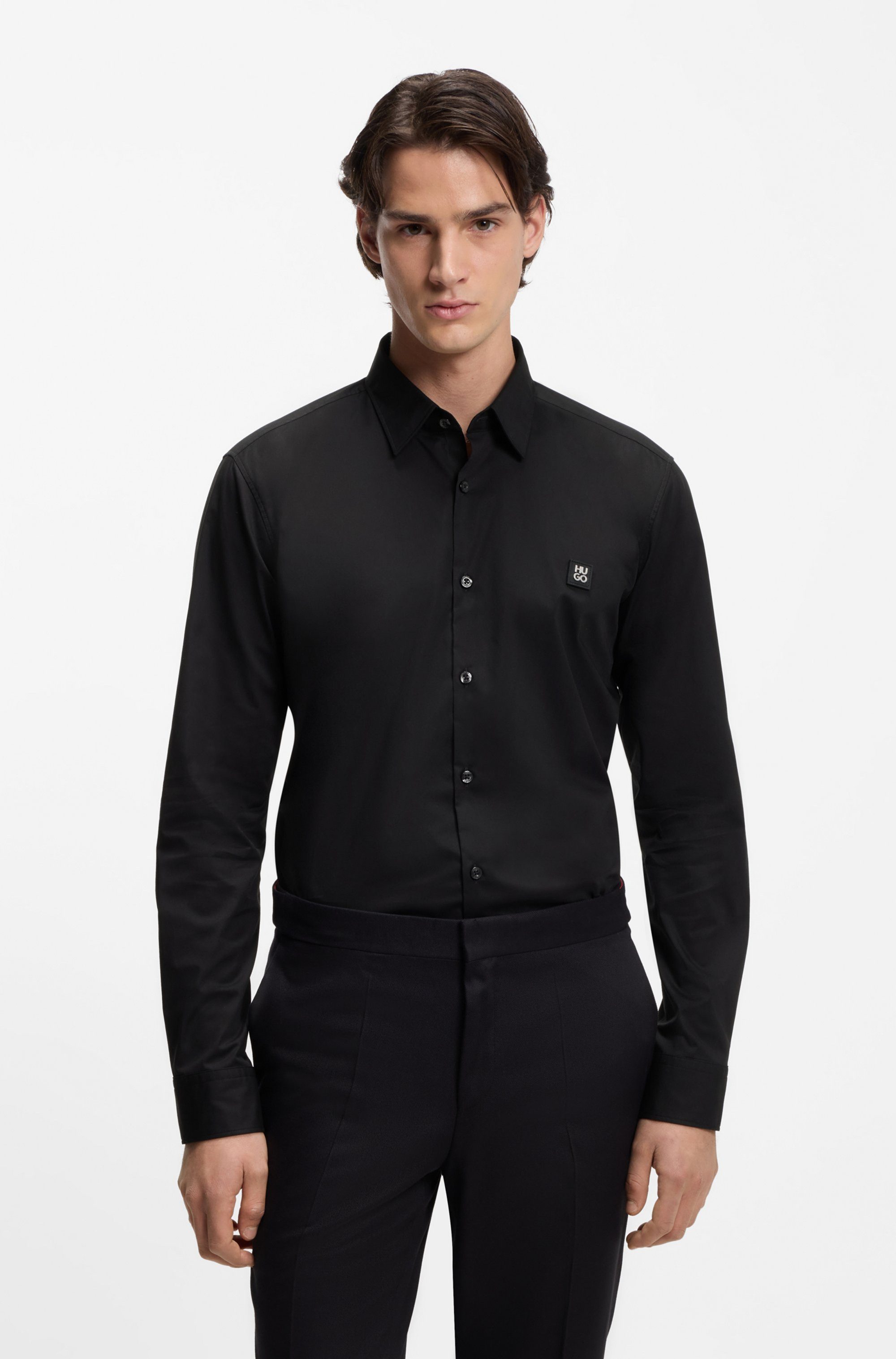 HUGO Businesshemd Ermo Kentkragen, Slim Fit, Baumwoll-Stretch