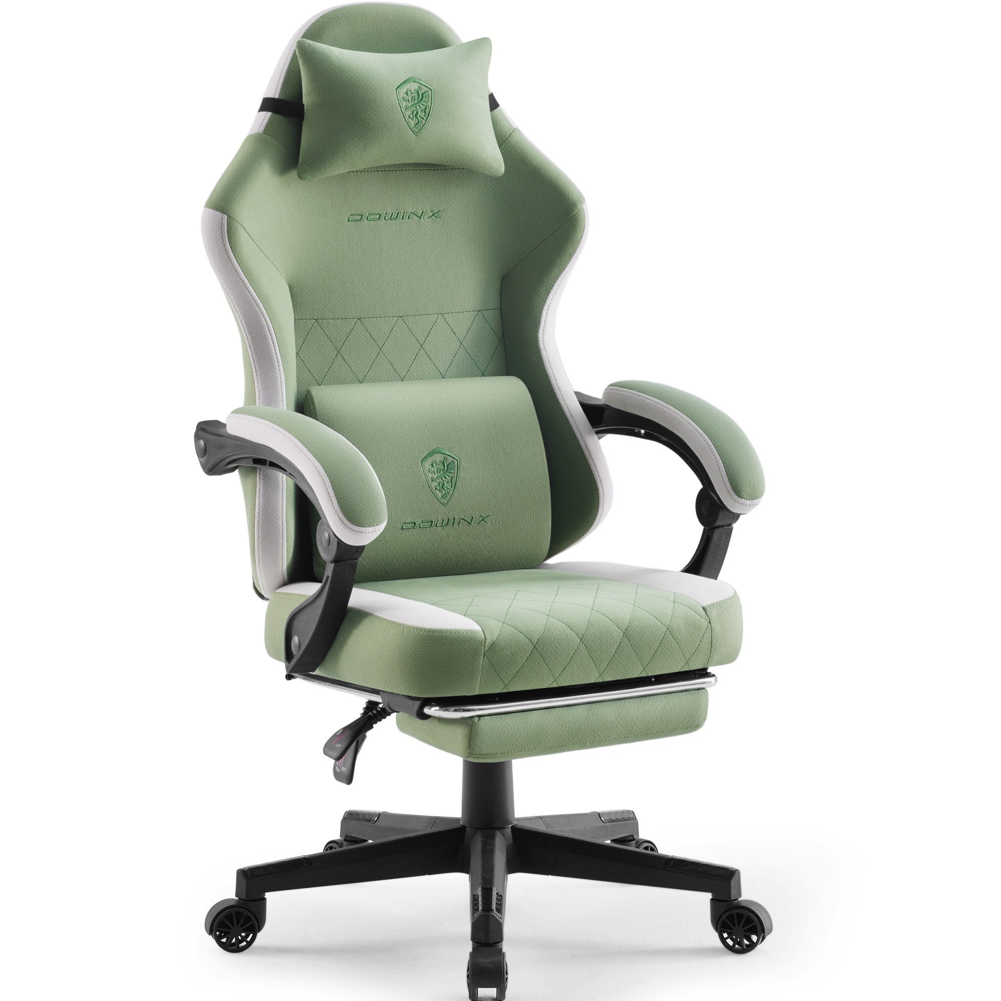 Dowinx Gaming-Stuhl Lendenwirbelstütze Bürostuhl mit Fußstütze für Erwachsene (Packung), Ergonomischer Gaming Sessel Groß und Hoch für Office Gaming 135KG