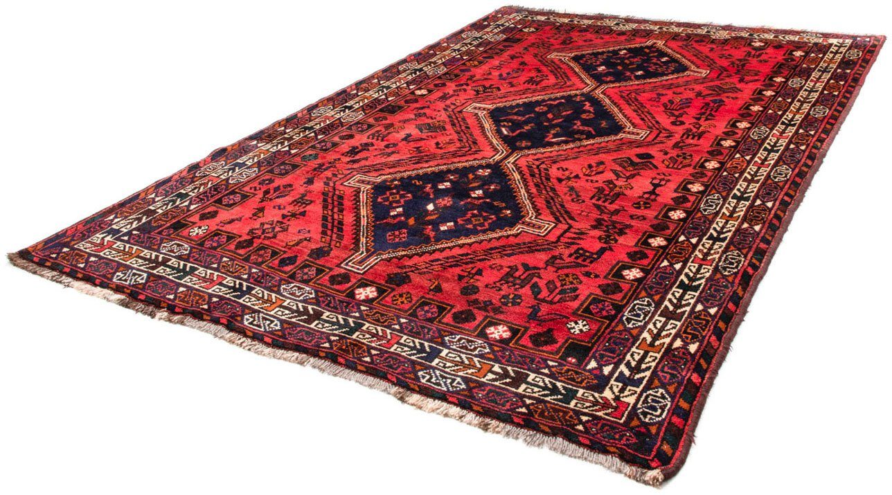 Wollteppich Shiraz Medaillon Rosso chiaro 296 x 210 cm, morgenland, rechteckig, Höhe: 10 mm, Unikat mit Zertifikat | Kurzflor-Teppiche