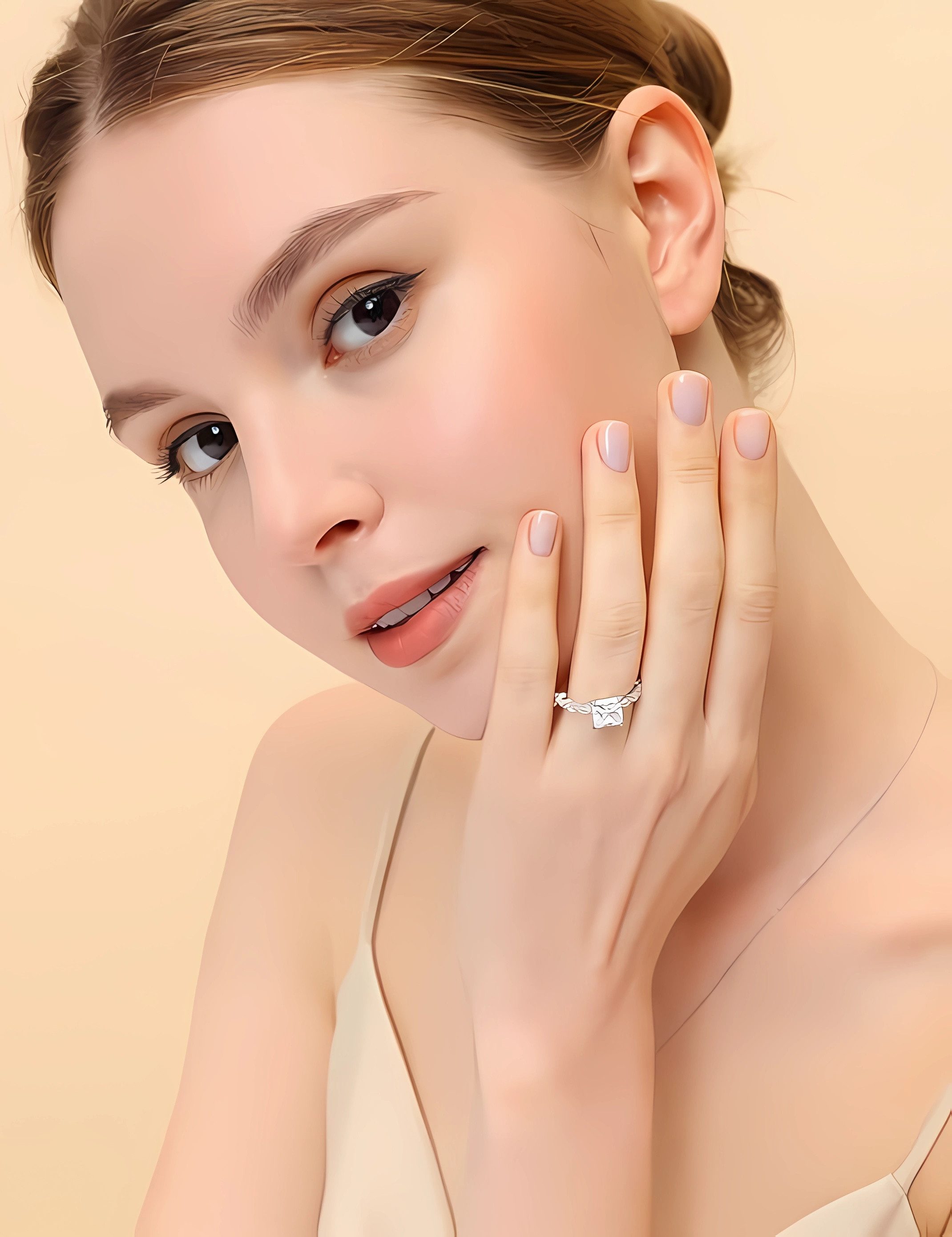 Jumpeak Diamantring Diamantring, 2ct Prinzessendiamantring, IGI Internationales Zertifikat, Labor-gezüchteter Diamant, e vs1 2ex, Verlobungsringe, Trauringe