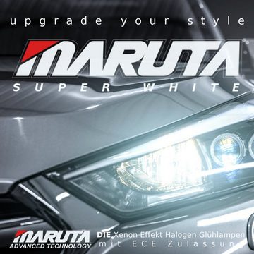 MARUTA KFZ-Ersatzleuchte Super White, P43t, 2 St., Tageslichtweiß, ideale Xenon Farbtemperatur,Xenon Look,super weißes Licht,mehr Licht