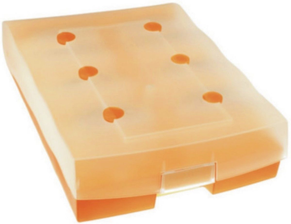 HAN-Bürogeräte Karteikasten Archivbox Croco-Duo für 2500 Karten inkl. A-Z Register orange/transluz