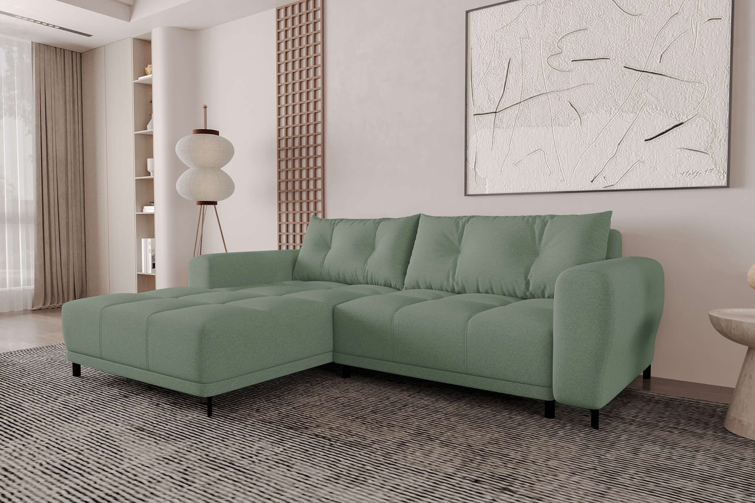 99rooms Ecksofa Massimo, Sofa L-Form, Eckcouch, mit Schlaffunktion,Rundumbezug, in Strukturstoff NEVE