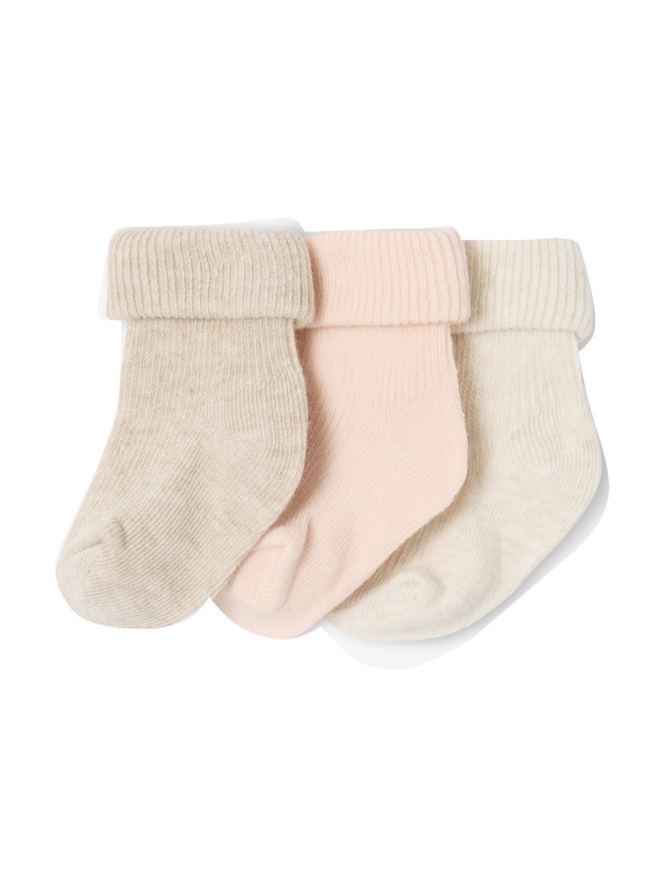 vertbaudet Socken Socken uni mit Umschlag, Baby 3er-Pack