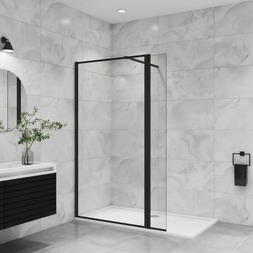 duschspa Duschwand NEU Walk in Dusche Duschtrennwand Glaswand Duschwand + Flipper-Panel, Einscheibensicherheitsglas, Sicherheitsglas, (Set), Glas, Nano Glas