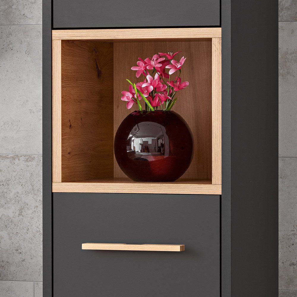 Lomadox Hochschrank BOLOGNA-56 Badezimmer in anthrazit günstig online kaufen