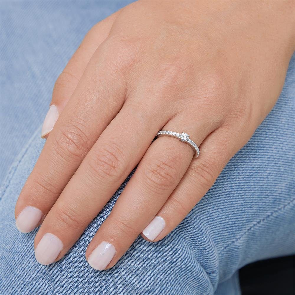 JEWLIX Verlobungsring Zirkoniabesetzter Verlobungsring aus Sterlingsilber von JEWLIX