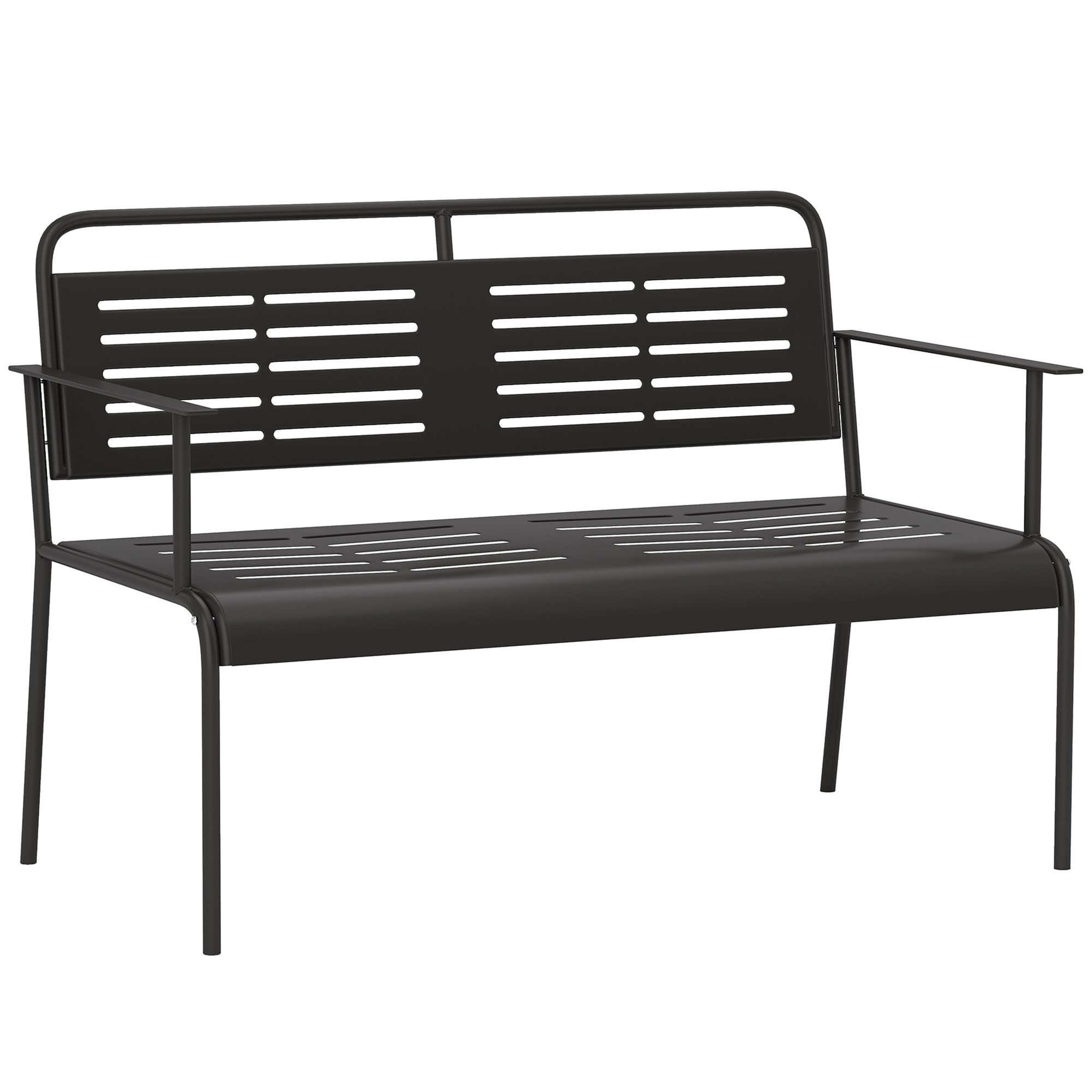 Outsunny Gartenbank mit Lamellen-Design, Rücken- & günstig online kaufen
