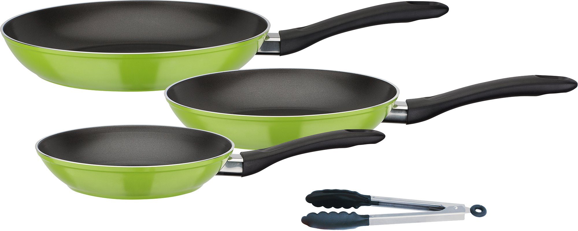 GSW Сковороды-Set Nova, Aluminium (Set, 4-tlg., 1x Bratpfanne Ø 20 cm, 1x Bratpfanne Ø 24 cm, 1x Bratpfanne Ø 28 cm), Induktion