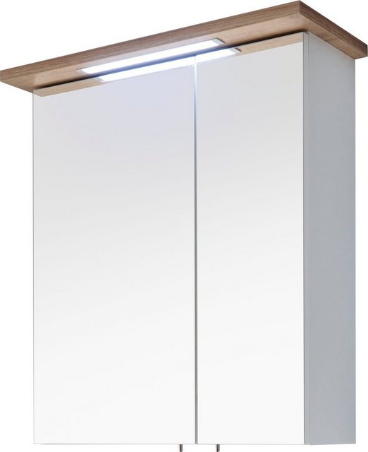PELIPAL Spiegelschrank »Quickset 923« Breite 60 cm, 2-türig, eingelassene LED-Beleuchtung, Schalter-/Steckdosenbox, Türdämpfer-Otto