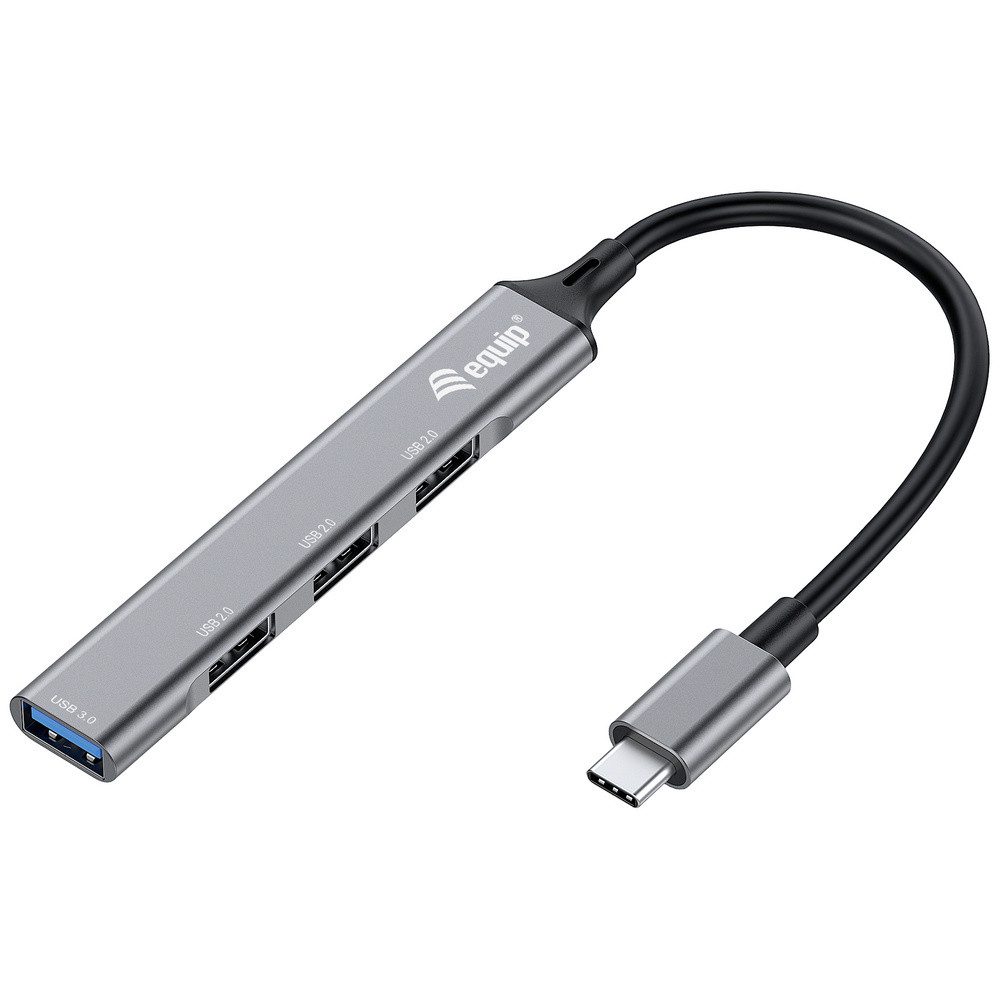 USB-Verteiler Equip 128961 4 Port USB-C® (USB 3.2 Gen 2) Multiport Hub Schwarz, Gra