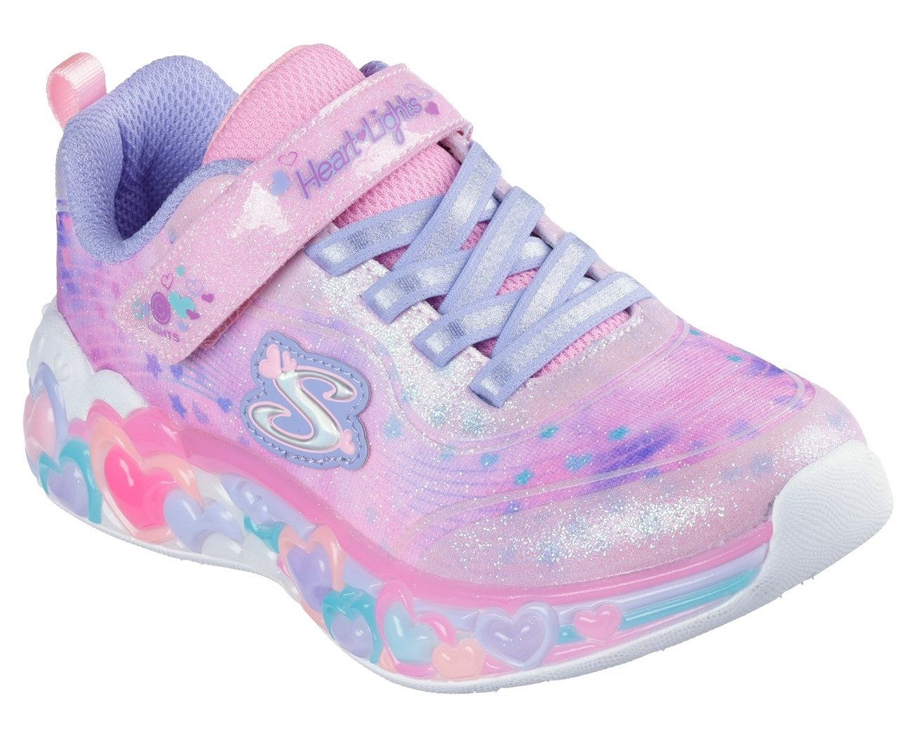 Skechers ETERNAL HEART LIGHTS Sneaker Blink,-Klettschuh mit Herz-Applikation, Größenschablone zum Download