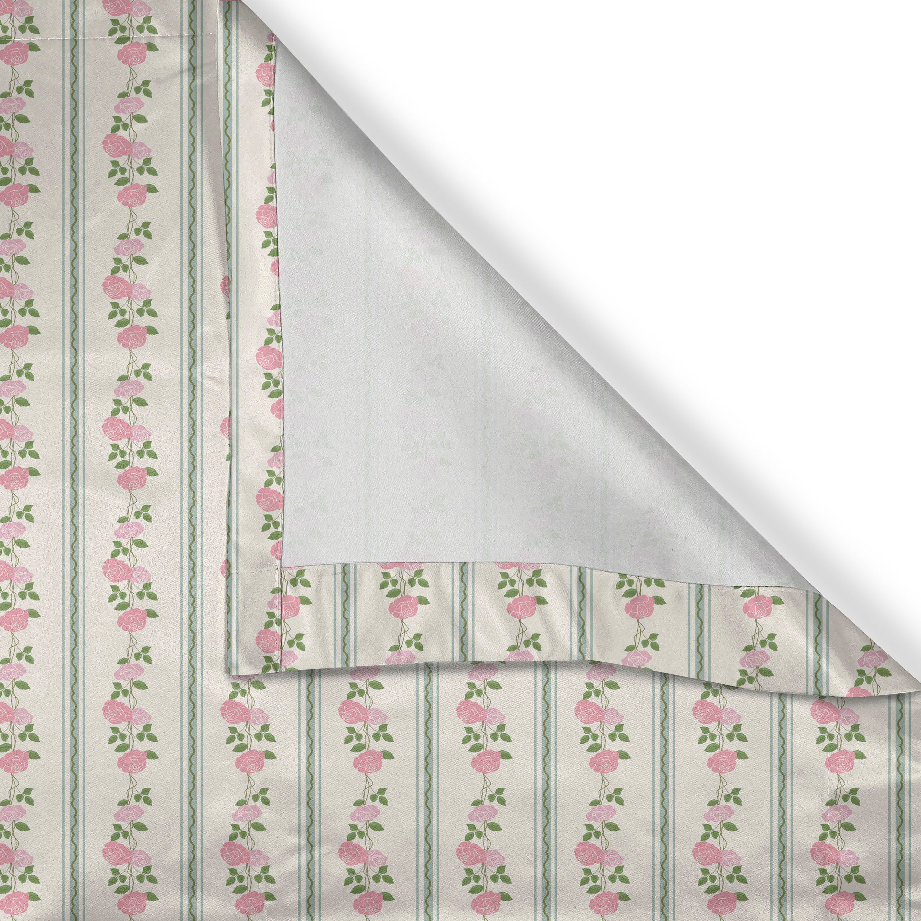 Gardine Dekorative Abakuhaus, Wohnzimmer, Blumen Blumen-Rosen-Knospen-Strudel für Schlafzimmer 2-Panel-Fenstervorhänge