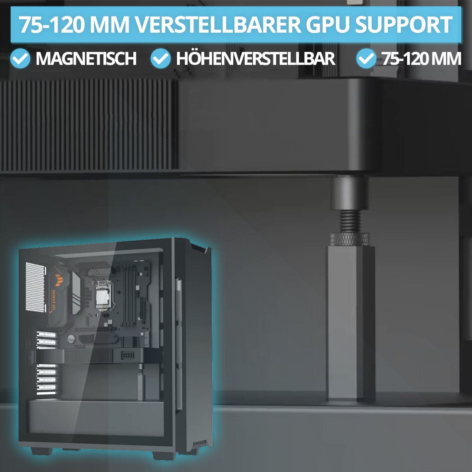 BRAINZAP Gehäuselüfter 120mm GPU-Halterung, 120mm