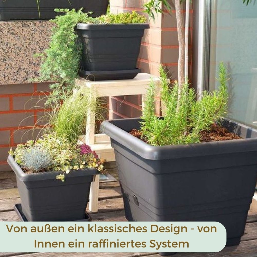 GarPet Pflanzkübel Pflanzkübel Rechteckig Groß Blumenkübel Pflanztopf Pflanzkasten