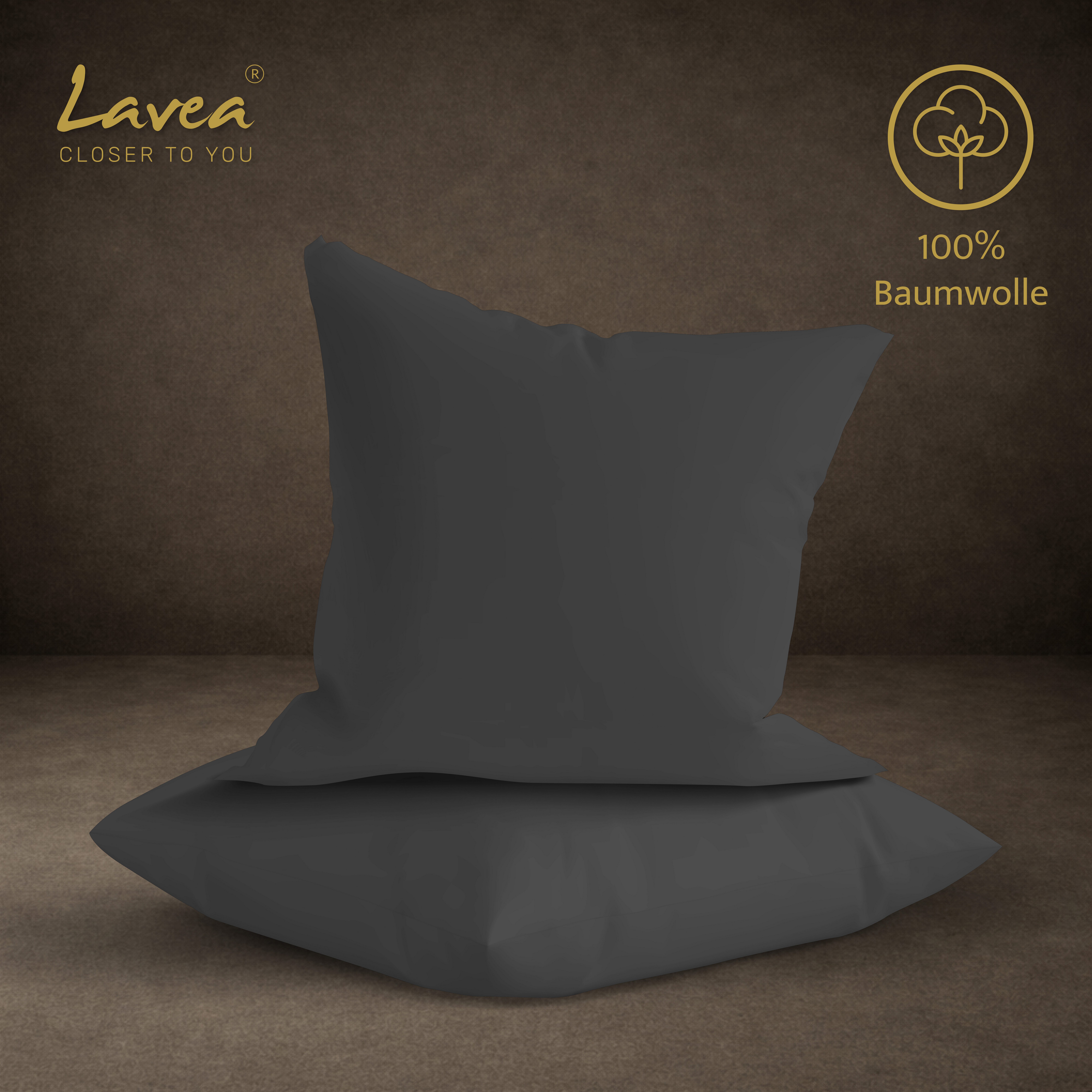 Lavea Kissenbezug 2er Set 100% Baumwolle flauschig, Jasmin, Kissenhülle, Kissenbezüge, (2 Stück), pflegeleicht, langlebige Qualität, mit Reißverschluss – Bild 5 von 5