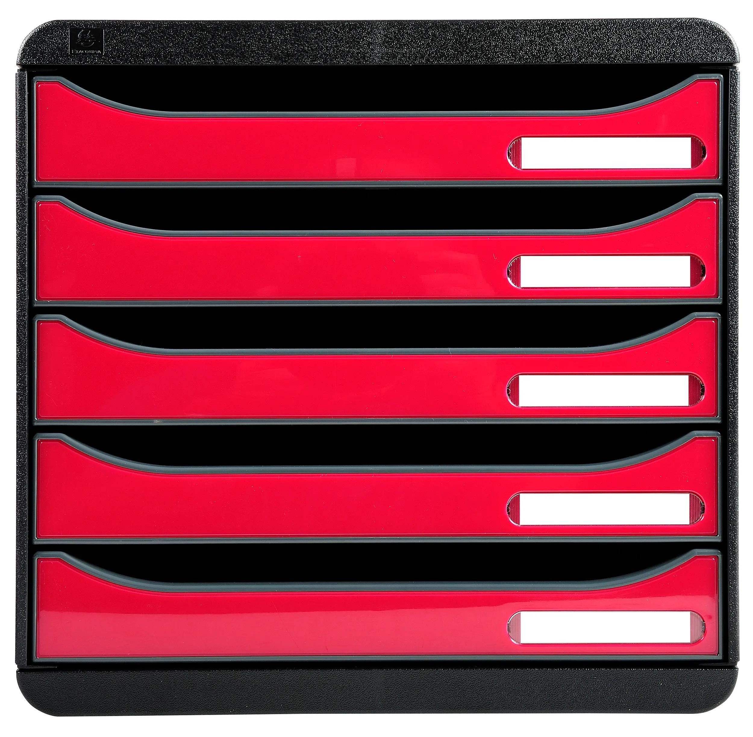 EXACOMPTA Schubladenbox Schubladenbox Big Box Plus 5 offene Schubladen Himbeer glossy 3097284D, Boxen stappelbar