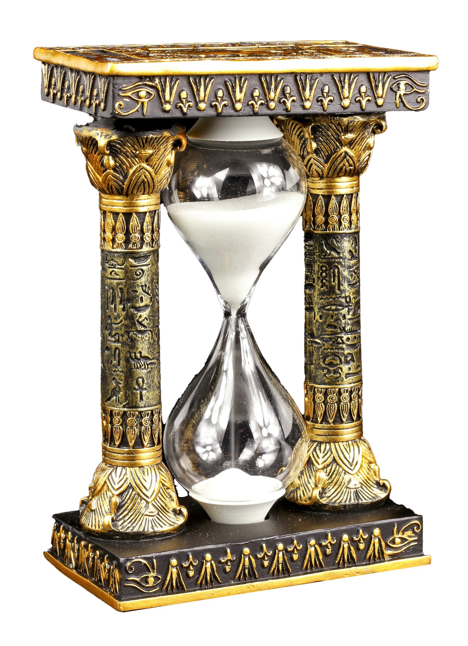 Figuren Shop GmbH Sanduhr Ägyptische Sanduhr mit Ankh und Auge des Ra Symbo günstig online kaufen